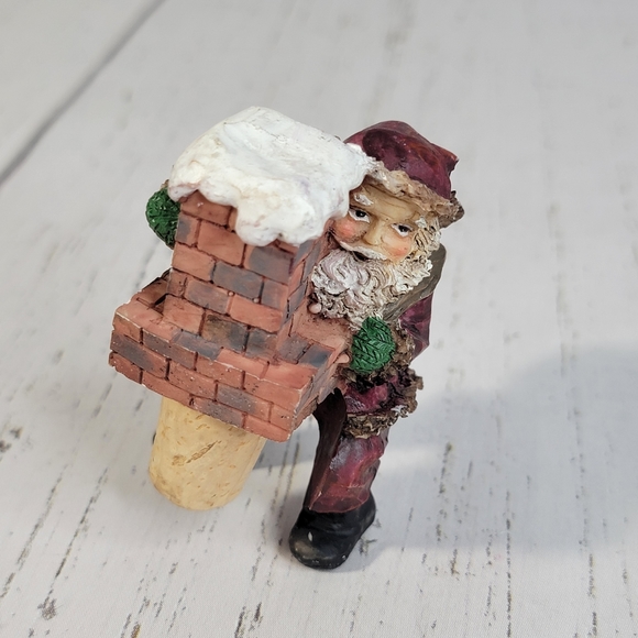 Christmas Santa & Reindeer Decoration Wine Topper Stoppers Set of 2 - Picture 3 of 9